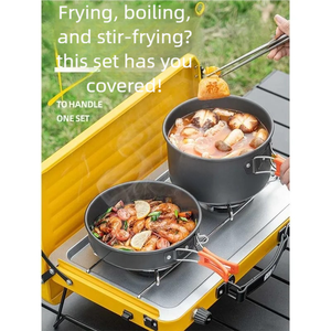 Juego de Utensilios de Cocina para Acampar al Aire Libre de Aleación de Aluminio YX-E1-21, <span class=keywords><strong>Olla</strong></span> Completa, Hervidor, Estufa, <span class=keywords><strong>Olla</strong></span> para Calentar - Product Image 4
