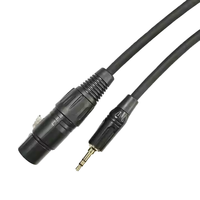 Kabel MIK TRS 3.5mm colokan ke XLR, kabel MIK wanita, kabel instrumen musik mikrofon Audio PC, 1m 1 kaki