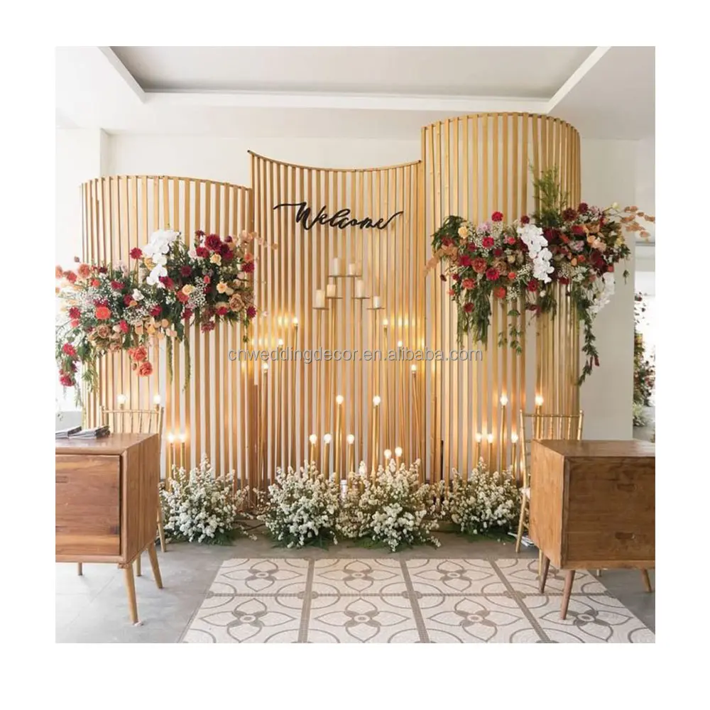 Metal gold Arched Decoration Wedding Party Backdrop For Garden party flower Wedding Party Birthday Holiday