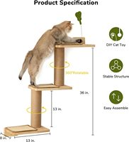 Vente chaude Motif Solide Mur Monté Chat Escalade Étagère En Caoutchouc Bois Matériel avec Jute Griffoir Pet Maisons & Meubles