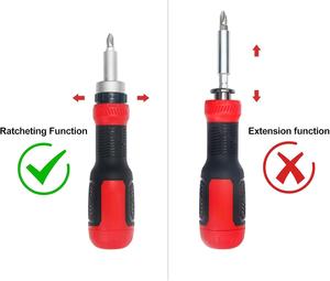 Destornillador de trinquete Peaktop 13 en 1, juego de destornilladores de trinquete RSS013 con protección de fuerza externa, destornillador de trinquete 13 en 1 - Product Image 4