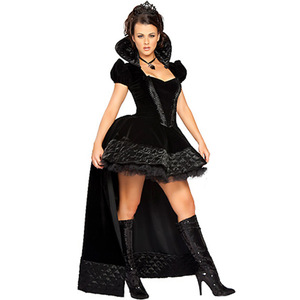 Costume de cosplay d'Halloween, contes de fées, rétro, cour royale, reine méchante, vampire, sorcière, robe de fantaisie - Product Image 1