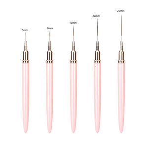 Pincel delineador de uñas estilo japonés con tubo de aluminio, para arte de uñas, con punta de gancho, para líneas, puntos, flores y dibujo a color. - Product Image 5