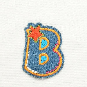 Tela <span class=keywords><strong>vaquera</strong></span> de nuevo estilo, parches con letras bordadas de colores, dibujos animados - Product Image 4