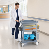 Chariot à médicaments avec séparateurs réglables et tiroirs codés par couleur, verrouillage central, grande capacité pour les médicaments infirmiers