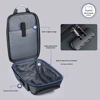 Sac à dos de voyage antivol imperméable à prix de gros, durable, léger, avec fermeture éclair verrouillable, sangle en nylon à coussin d'air pour ordinateur portable