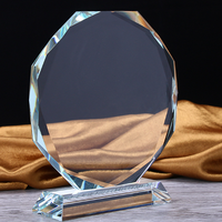 Plaque en verre octogonale classique à personnaliser, trophée en cristal K9, best-seller
