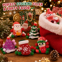 Jouet Squishy TPR Père Noël, Renne, Bonhomme de Neige à Rebond Rapide Anti-Stress pour Coffret Cadeau