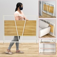 NOUVEAU DESIGN - BUREAUX PLIANTS SANS ASSEMBLAGE - TABLE POUR ORDINATEUR AVEC BARRE DE PROTECTION POUR BUREAU À DOMICILE