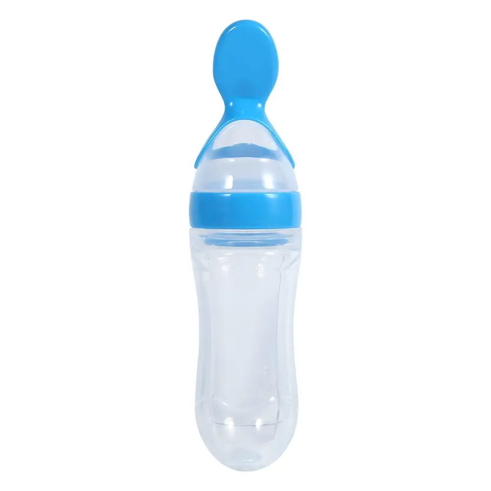 BPA 무료 무독성 실리콘 아기 수유 도구 짜기 스푼 과일 쌀 피더 젖꼭지 병 음식 분배 스푼 어린이를위한