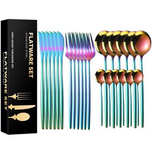 Wholesale 16-Piece Modern Stainless Steel Cutlery Set Customizable Eco-Friendly Knife Spoon Dinnerware for Home Tea - Product Image 3