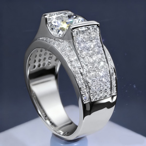 Anello A155 in Oro Bianco con Diamanti, Fede Nuziale da Donna con Diamanti Naturali Taglio Brillante Rotondo Colore G e Pietre Laterali, Fascia Eternity Completa - Product Image 1