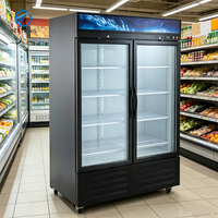 <strong>Best</strong> <strong>Selling</strong> Supermarket Beverage Refrigerator 2 Glass Door <strong>Fridge</strong> Chllier <strong>With</strong> Anti-Fog Glass Doors for Convenience Stores