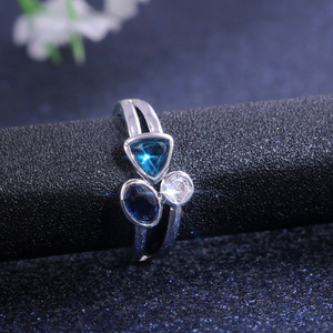 Caoshi bán buôn tuyệt vời ba đá phụ nữ vòng màu sắc hấp dẫn nhẫn cho Đảng Ba Vòng bạc - Product Image 1