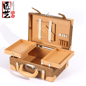 Shili <b>Cosmetic</b> <b>Storage</b> <b>Box</b> 32.5x22.5x13cm PU Leather Light Luxury Makeup Organizer Gift Packaging - Product Image 2