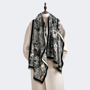 2025 Mới Đơn Giản Giả Cashmere Pháp Phong Cách Retro Khăn Ấm Mùa Thu Mùa Đông Hai Mặt Phong Cách Dân tộc Khăn Choàng Khăn Polyester - Product Image 3