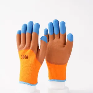 cotton liner blue latex coated glove 13g latex coated gloves better grip sandy latex coated gloves