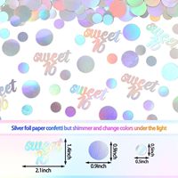 Confettis ronds holographiques irisés en papier, confettis scintillants personnalisés pour la décoration de table lors d'anniversaires, mariages et fêtes