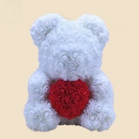 Regalo de San Valentín 2026 para Parejas, Osos de Peluche con Rosas de Tacto Natural en Caja de Flores de Plástico para Mujeres