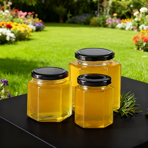 Bán Buôn Hình Học Cấp Thực Phẩm Lọ Thủy Tinh Ưa Thích 45Ml Để 375Ml Hình Lục Giác Hình Bầu Dục Mini Container Với Nắp Đậy Đường Sang Trọng Bao Bì - Product Image 4