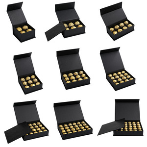 Nhanh chóng vận chuyển đen trắng cứng nhắc Chứng Khoán sô cô la bao bì giấy Hộp quà tặng với logo miễn phí - Product Image 2