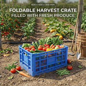 Caisse de rangement pliable en plastique rigide, idéale pour les supermarchés, pour le transport de fruits, légumes et œufs, boîte solide en PP recyclable - Product Image 5