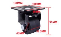 Roulettes robustes de 2,5 pouces, qualité industrielle, nylon noir, 1100 LBS, roulettes pivotantes à plaque, roulement à billes, sans frein, pour armoire de machines
