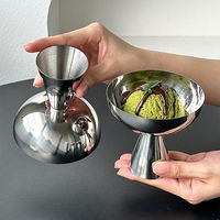 Gobelets en gros pour yaourt et pouding, en acier inoxydable 304 poli, compatibles lave-vaisselle, empilables, pour service de fête, fruits, glaces et collations