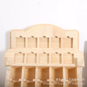 Wooden Card Holder Multi Layer Storage Rack 20 Cm Natural <b>Wood</b> Color <b>Desktop</b> Display For Cards And Small Items - Product Image 1