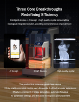 Machine de gravure laser interne 3D en verre cristal DMX AI avec mise au point automatique, marqueur laser UV pour personnalisation de logos DXF DST