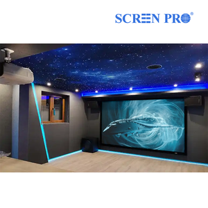 Écran de projection à cadre fixe SCREENPRO Gray Crystal Black Diamond ALR en velours noir pour <span class=keywords><strong>cinéma</strong></span> maison privé - Product Image 1