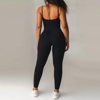 Combinaison de jeu dos nu avec logo personnalisé vêtements de gym une pièce combinaison complète d'entraînement actif barboteuse de yoga combinaison pour femme