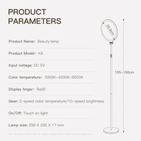 Échantillons Gratuits - Livraison Offerte : Lampe LED de Remplissage pour Maquillage et Diffusion en Direct, Lampe de Beauté Dimmable avec Support de Sol Réglable