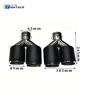 ปลายท่อไอเสียคาร์บอนไฟเบอร์สีดำเงา พร้อมแกนในสแตนเลส 304 สำหรับอุปกรณ์ตกแต่งท่อไอเสียรถยนต์แบบสากล - Product Image 2