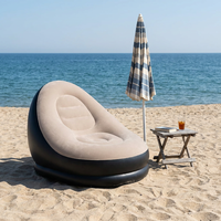 Fauteuil gonflable portable d'extérieur avec repose-pieds pour soirées cinéma, camping, patio et divertissements en plein air