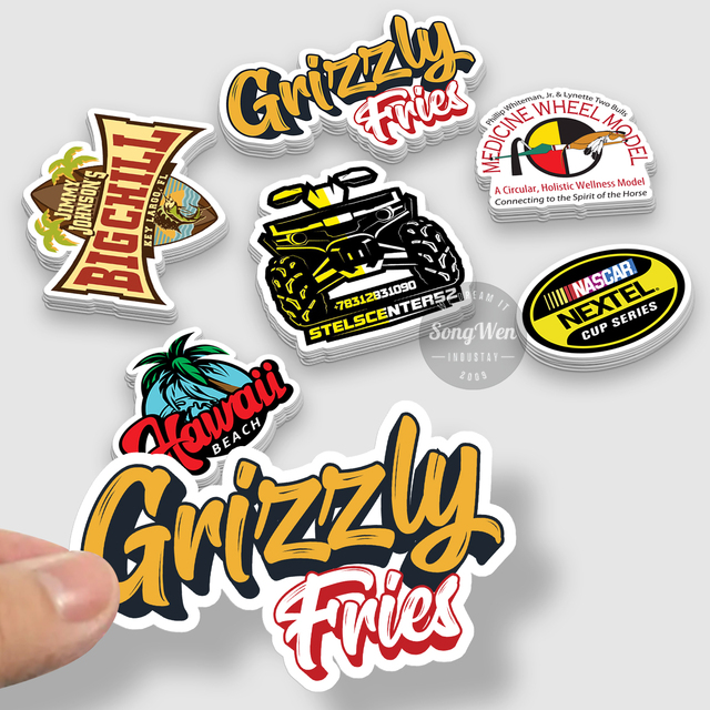 Low MOQ Custom Holographic Die Cut Stickers UV Resistant Waterproof Eco-Friendly Cartoon Design PVC Vinyl Self Adhesive Stickers