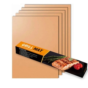 Tapis de cuisson BBQ antiadhésif en cuivre facile à nettoyer, outils de cuisson BBQ antiadhésifs - Product Image 5