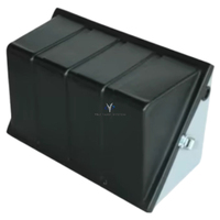Boîte à batterie pour camion lourd, en aluminium, avec plaque diamantée, verrouillable, pour rangement sous châssis