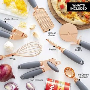 7 Pcs <b>Kitchen</b> Gadget Set <b>Copper</b> Coated Stainless Steel <b>Utensils</b> with Handles - Product Image 2