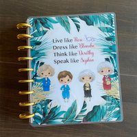 Agenda Personalizable de Cuero/Papel con Tapa Dura y Páginas con Encuadernación de Discos, Regalo para Uso Diario