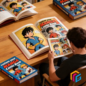 Vente en gros de livres personnalisés <span class=keywords><strong>à</strong></span> couverture rigide avec impression couleur intégrale, dorure <span class=keywords><strong>à</strong></span> chaud, pour enfants et adultes, livres d'histoires, de bandes dessinées, d'anime et de mangas - Product Image 2