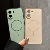 Coque hybride TPU+PC sans cadre 6 couleurs unies pour Redmi Note 14 Pro Plus 13 Pro 12 A3, anneau en plastique mat antichoc doux pour la peau