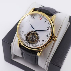 Reloj de Lujo para Hombre de Alta Gama, Gran Venta, Automático, Tourbillon, Cristal de Zafiro, Caja Plateada, Esfera de Esmalte Blanco, Correa de Cuero Negra, 2026 - Product Image 2