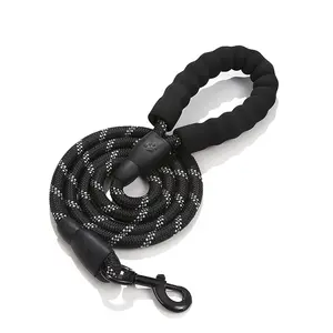 Baixo Preço Esponja Handle 5ft Slip Leash Dog Leash Durável Pet Leash Reflexivo Nylon Corda Dog Leash para Animais de Estimação