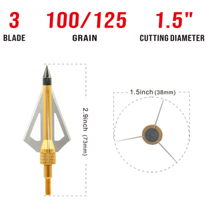 Săn <span class=keywords><strong>Broadheads</strong></span> 100 Hạt Bắn Cung <span class=keywords><strong>Broadheads</strong></span> 3 Cố Định Blades Broadhead Screw-In Mũi Tên Tip Cho Nỏ Và Hợp Chất Bow - Product Image 2