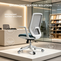 Chaise de bureau confortable pour une utilisation prolongée avec un design ergonomique. Le dossier est respirant et peut pivoter à 360 degrés.