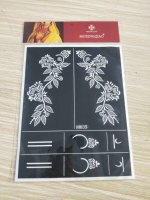 Autocollant de tatouage henna OEM, noir, temporaire, pour les mains, pièces