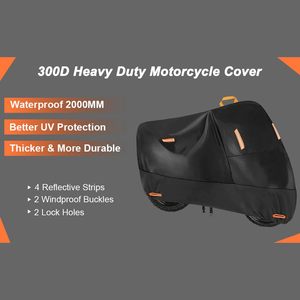 NOVISON Housse de moto universelle toutes saisons grande taille en polyester Oxford imperméable, protection UV, logo personnalisé pour l'extérieur - Product Image 3