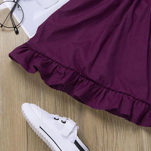 Vêtements décontractés pour bébés, petites robes de princesse pour filles, robe à volants violette pour filles, fabriquée en Chine - Product Image 5