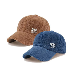 Korean <strong>Wave</strong> Women's Lamb Wool Baseball <strong>Cap</strong> 100% Polyester Curved Embroidered Logo Light Plate Teddy Velvet Winter Thick Warm - Product Image 1